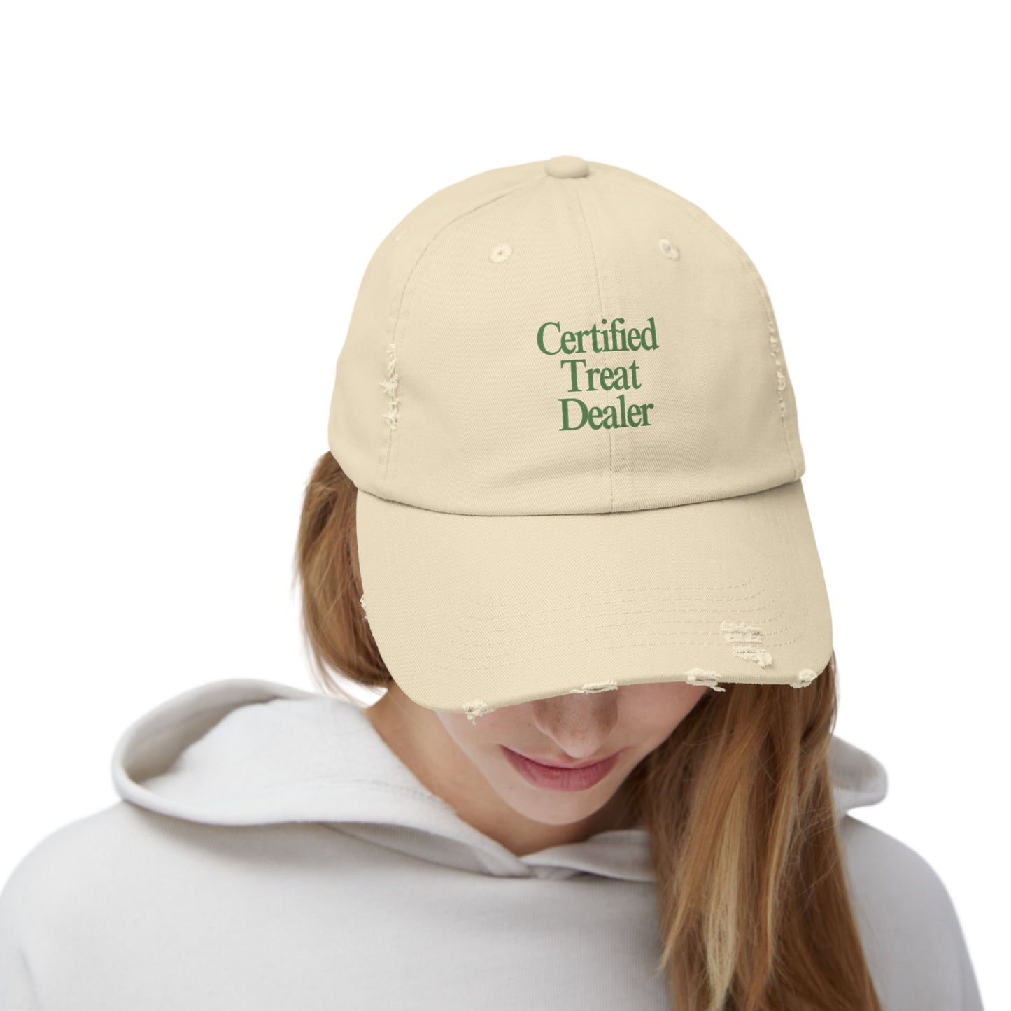 Certified Treat Dealer Cap | Distressed Embroidered Snack Lover Hat